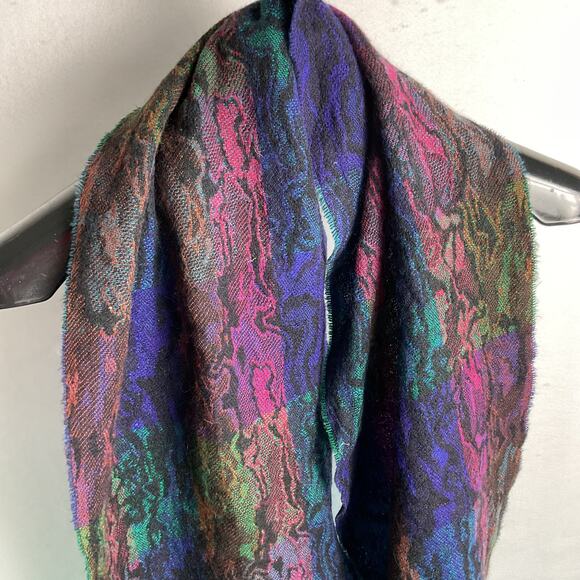 Womens Fringed Oil Slick style Snakeskin print scarf rectangle 62 x 13 - Picture 4 of 7